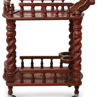 Juniper Cyprus Sheesham Wood Serving Trolley, Brown - side view