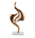Diandra Sculpture in Raw Gold finish with White Marble Base - WoodenTwist