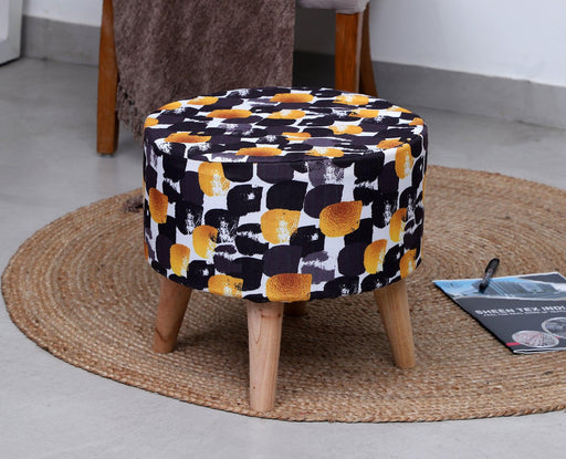Beautiful printed Puffy Stool for Living Room (Pack of 1) - WoodenTwist