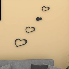 Decals Design Hearts Wooden Wall Sticker (Red) - WoodenTwist