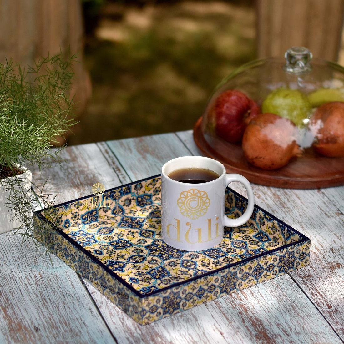 Wooden Enamel Coated Multipurpose Serving Tray & Coasters for Home and Dining Table - WoodenTwist