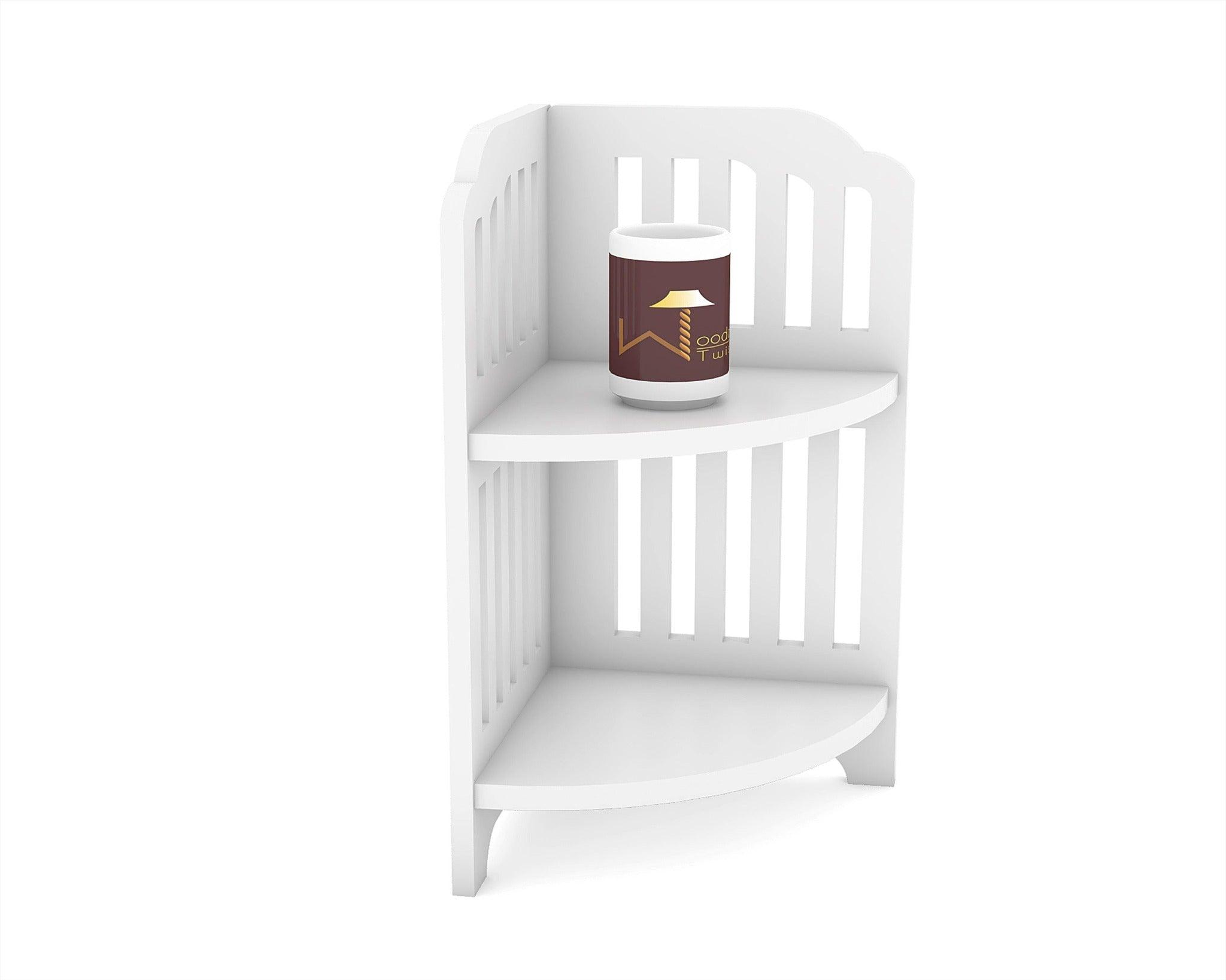 Elegante Designer Corner Wooden Shelf - angle view