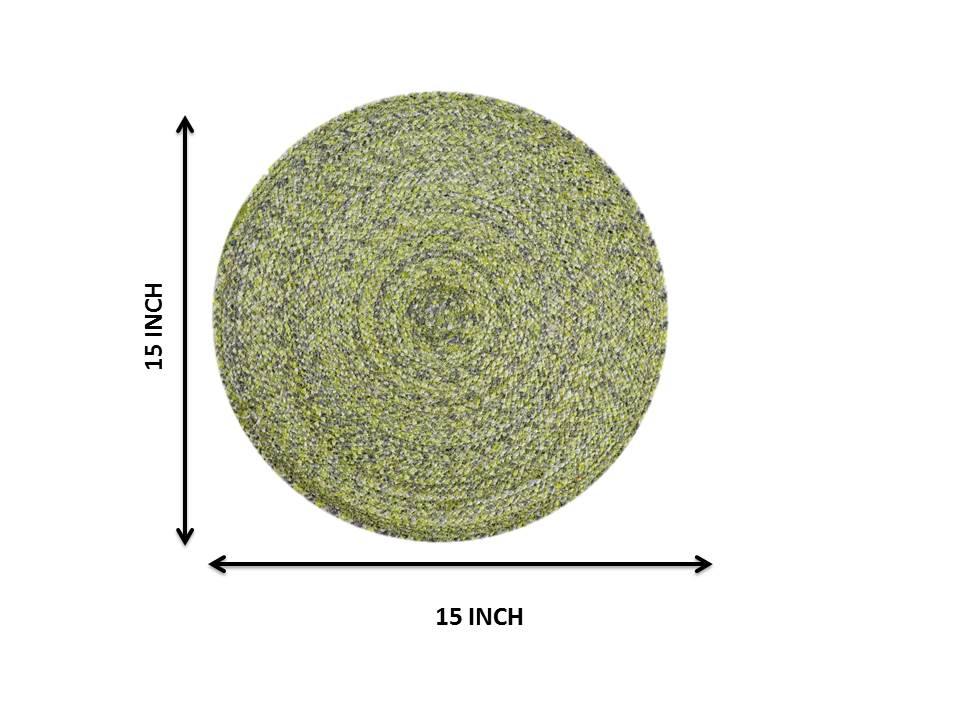 Polyster Round Coaster Set (6 PCS Set) Machine Washable Absorbent Size: 15 inch Diameter - WoodenTwist