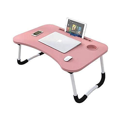 Laptop Table with Cup Holder, Study Table, Bed Table, Foldable and Portable/Rounded Edges/Non-Slip Legs - WoodenTwist