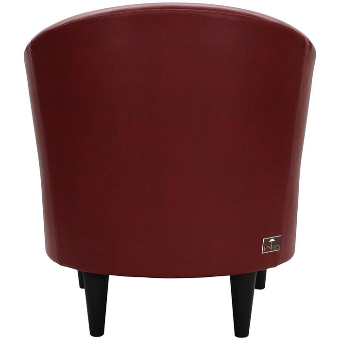 Wide Tufted Arm Chair (Red) - WoodenTwist
