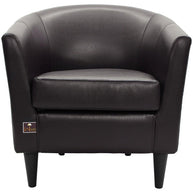 Wide Tufted Arm Chair (Dark Brown) - WoodenTwist