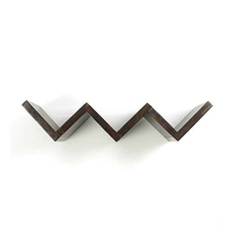 Wooden Handicrafted W Shape Designer Floating Wall Shelves - WoodenTwist