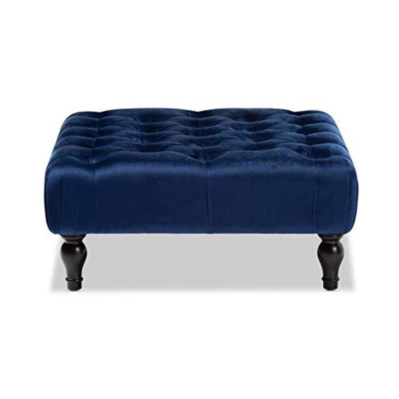 Tufted Square Velvet Bench Stool - WoodenTwist