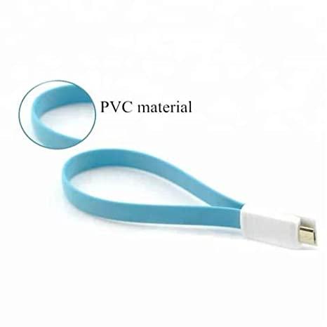 0.23 m Micro USB Cable (Compatible with Power bank, Blue, One Cable) - WoodenTwist