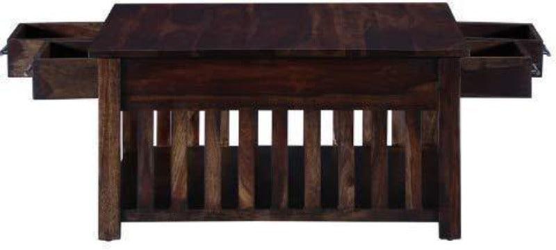Handmade Solid Mango Wood Coffee Table with 4 Drawers - lifestyle setting