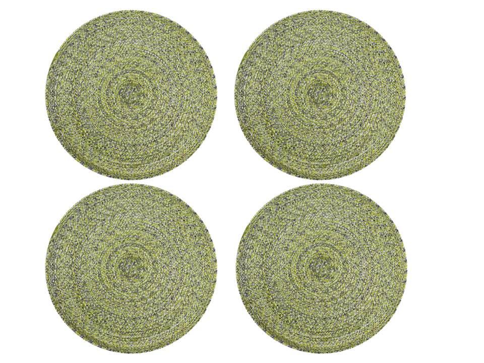 Polyster Round Coaster Set (6 PCS Set) Machine Washable Absorbent Size: 15 inch Diameter - WoodenTwist