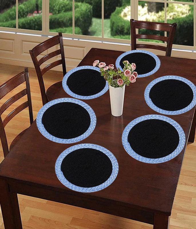 Polyster Round Coaster Set (6 PCS Set) Machine Washable Absorbent - WoodenTwist