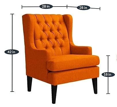 Wooden Wing Armchair Comfort for Backrest (Walnut Legs) - WoodenTwist