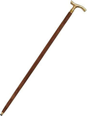 Antique Brass Design Head Handle Vintage Style Wooden Walking Cane Stick - WoodenTwist