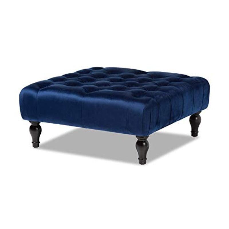 Tufted Square Velvet Bench Stool - WoodenTwist