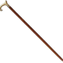 Antique Brass Design Head Handle Vintage Style Wooden Walking Cane Stick - WoodenTwist