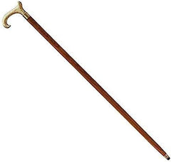 Antique Brass Design Head Handle Vintage Style Wooden Walking Cane Stick - WoodenTwist