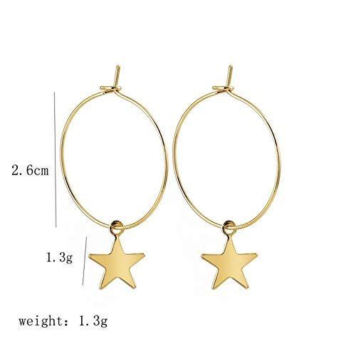 Designer Star Stud Earrings for Women  ( Gold ) - WoodenTwist