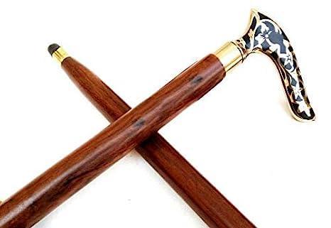 Brown Wood, Antique Brass Handle