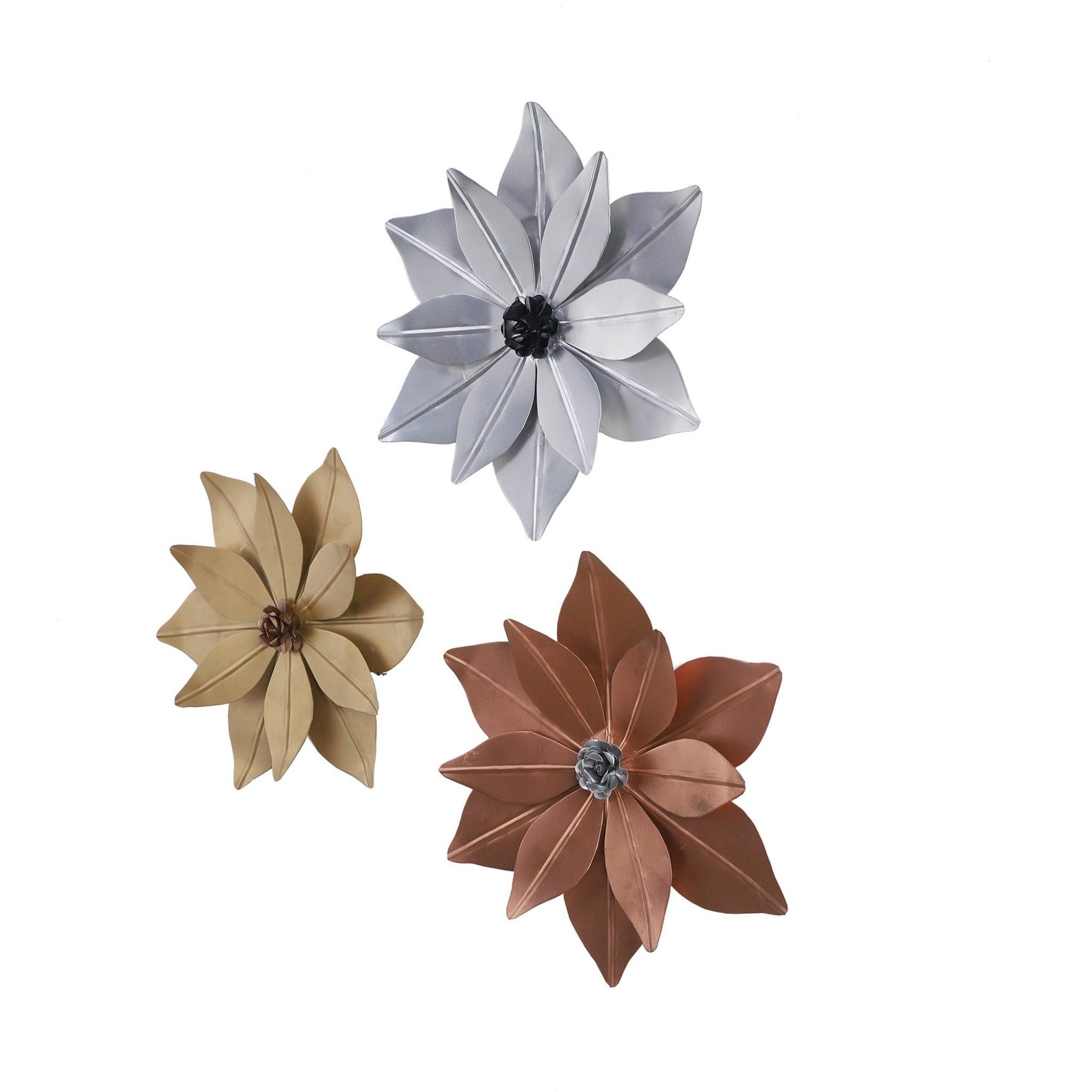 Flower Shape Wall Décor Set of 3 - WoodenTwist