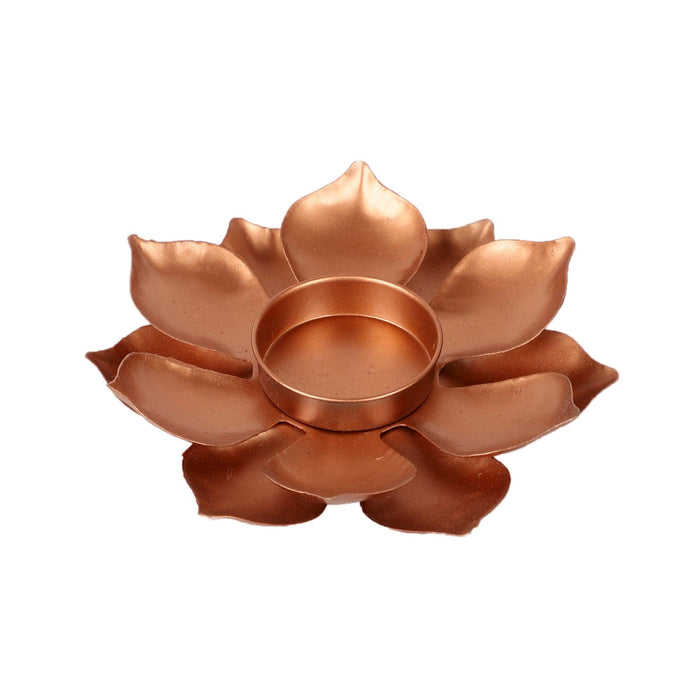 Flower Copper Tealight Holder Set of 4 - WoodenTwist