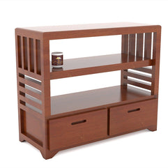 Wooden Twist Pierce Mango Wood TV Unit - Honey Finish, storage compartments