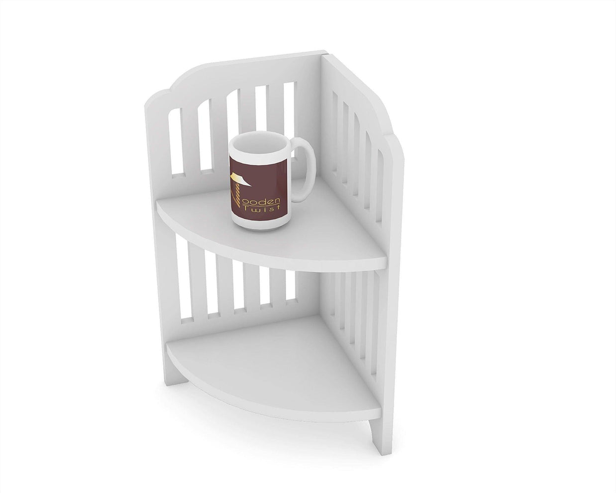 Elegante Designer Corner Wooden Shelf - close-up