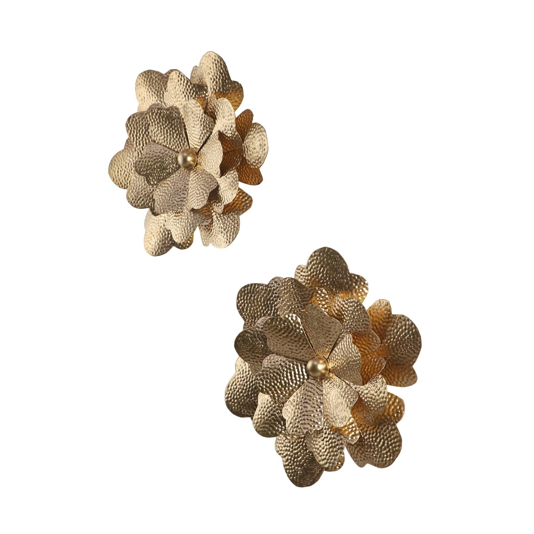 Hammered Flower Wall Décor Set of 2 - WoodenTwist