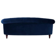 Chesterfield Graceful Velvet 3 Seater Rolled Arm Sofa (Walnut Legs) - WoodenTwist