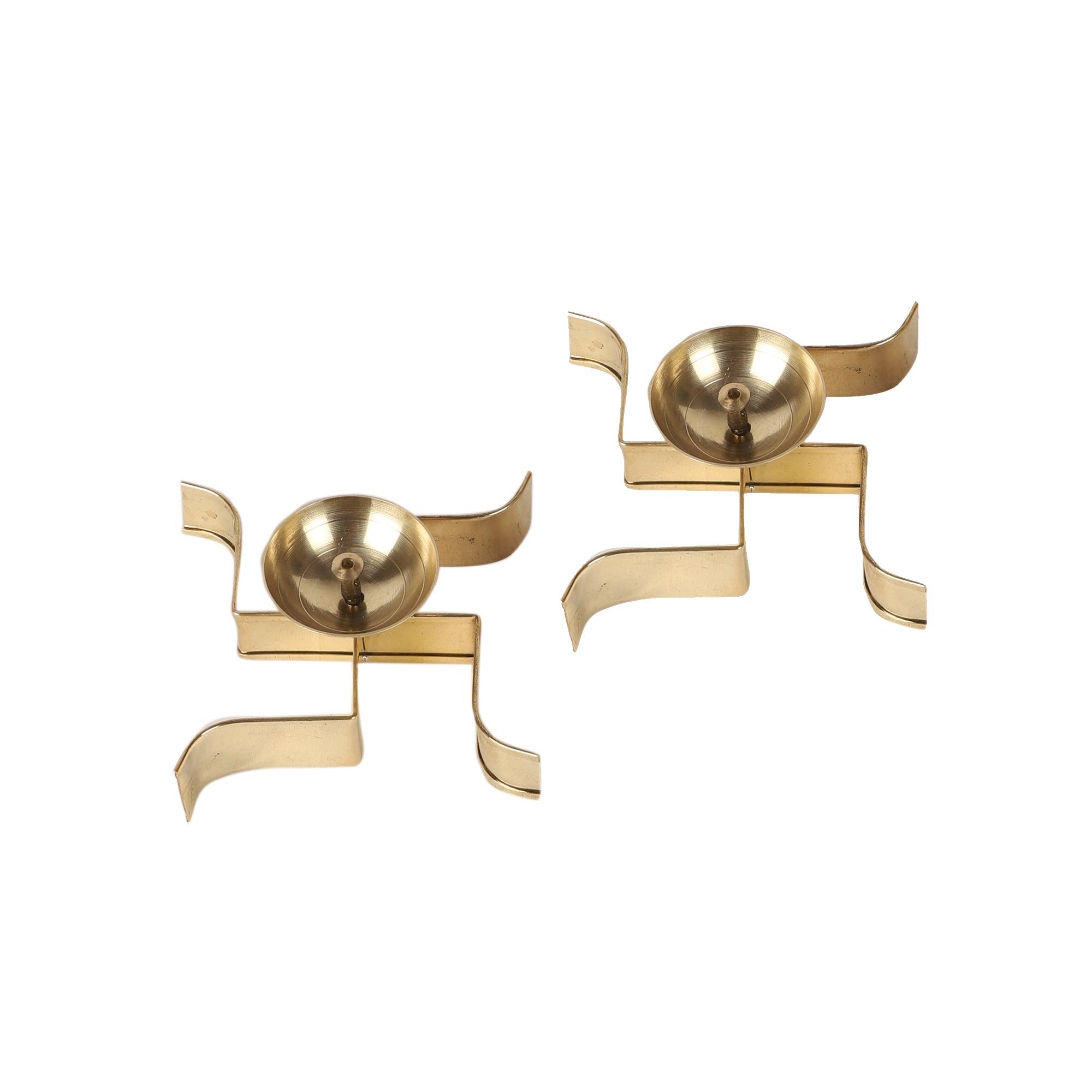 Sleeping Satiya Brass Diya (Set of 2) - WoodenTwist