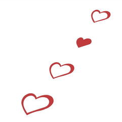 Decals Design Hearts Wooden Wall Sticker (Red) - WoodenTwist