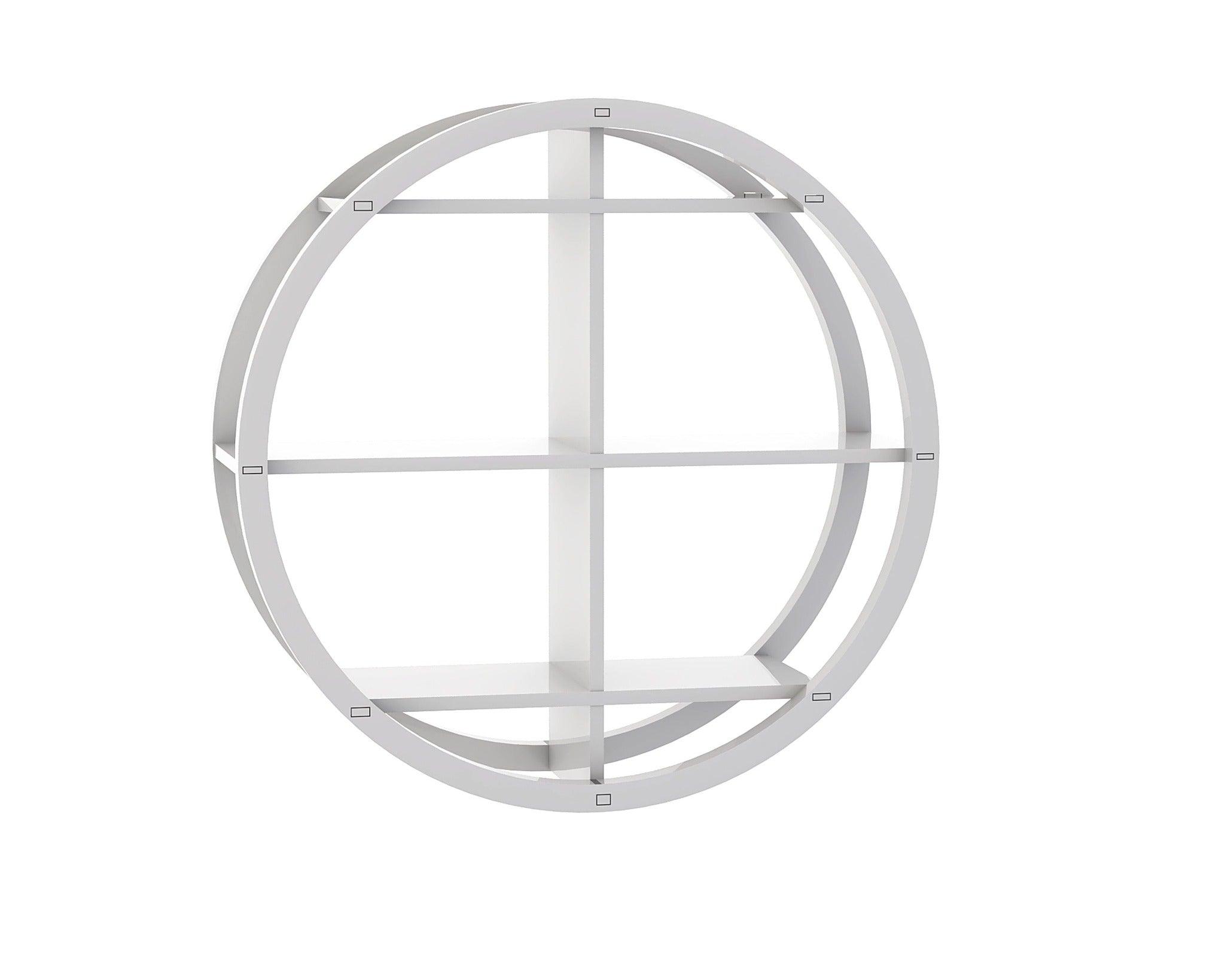 Trendlong PVC Wood Round Floating Wall Shelf - close-up finish