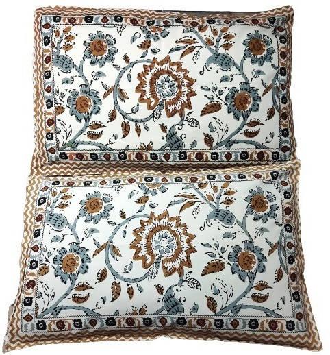 Rajasthani Jaipuri Cotton Block Print Double Bedsheets with 2 Pillow Covers - WoodenTwist