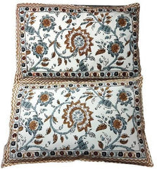 Rajasthani Jaipuri Cotton Block Print Double Bedsheets with 2 Pillow Covers - WoodenTwist