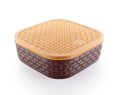 Brown Plastic Masala Rangoli Dabba - WoodenTwist