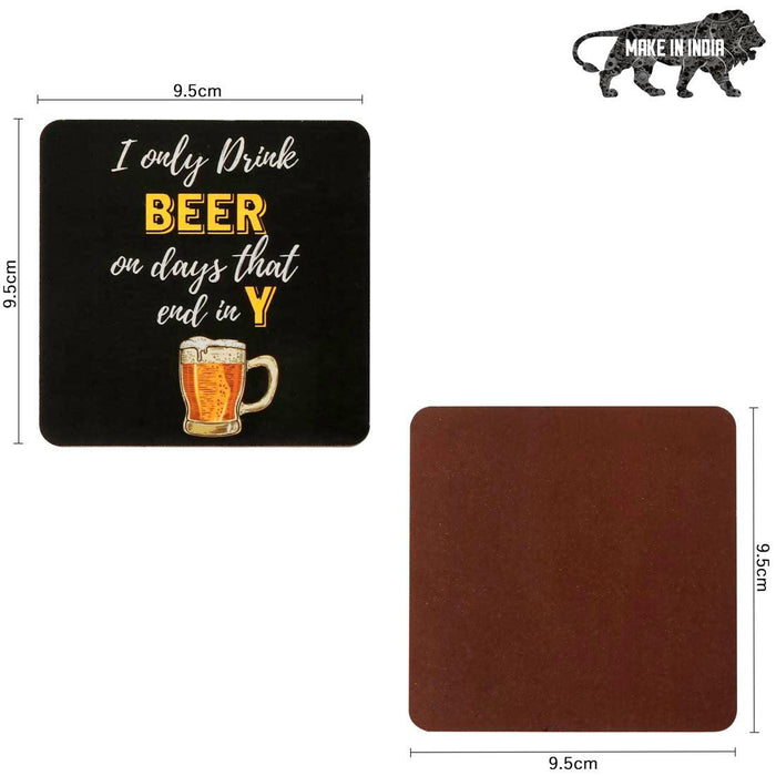 Printed Tea Coasters for Home and Dining Table ( set of 4 ) - WoodenTwist
