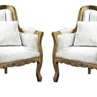 Royal Look Chair with Armrest Single Seater Sofa Chair (Set of 2)