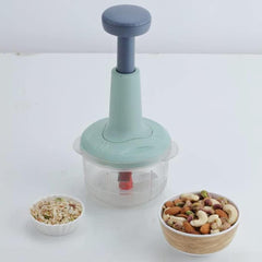 650ML Speedy Hand Press Food Chopper BPA Free (Push Chopper) - WoodenTwist