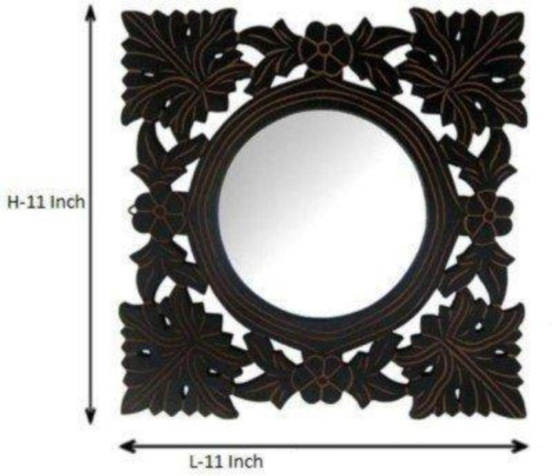 Hand Carved Wood Wall Mirror - WoodenTwist