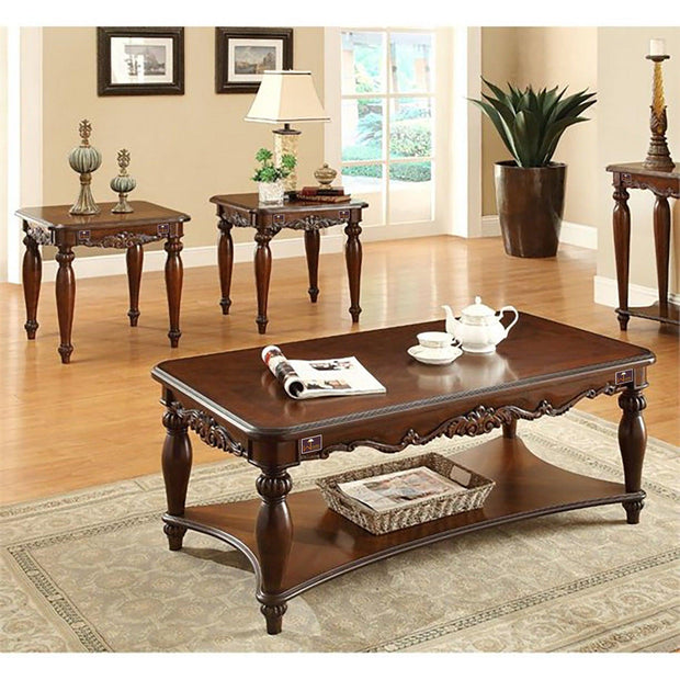 Sheesham Wood Royal Decor Coffee Table Set - Coffee Table