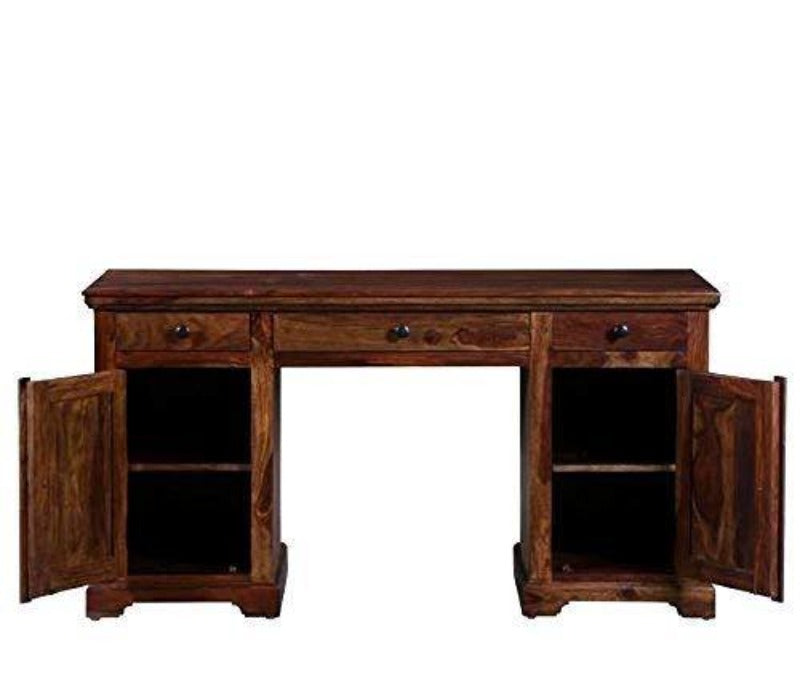 Wooden Desk Study Cabinet (Sheesham Wood) (Teak Shade) - WoodenTwist