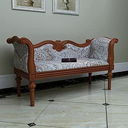 Crux Hand Carved Teak Wood Sofa Bench