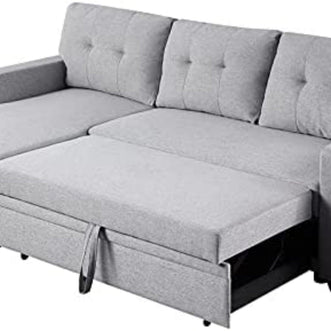 L-Shape Sectional Sleeper Sofa Cum Bed 5 Seater - WoodenTwist