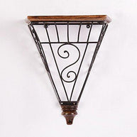 Wooden & Wrought Iron Wall Bracket - WoodenTwist