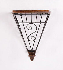 Wooden & Wrought Iron Wall Bracket - WoodenTwist