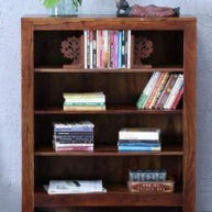 Wooden Handmade Book Shelf Cabinet Teak Finishing (Mango Wood) - Front View