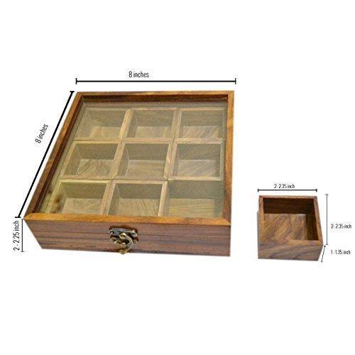 Wooden Spice Box Container - Spice Masala Box Holder, multipurpose storage