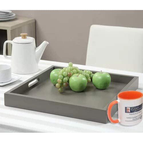 MDF wood serving tray in Black colour