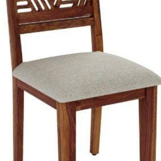 Comfort Seating Cushioned Dining Chair (Teak Finish, Set of 2) - WoodenTwist