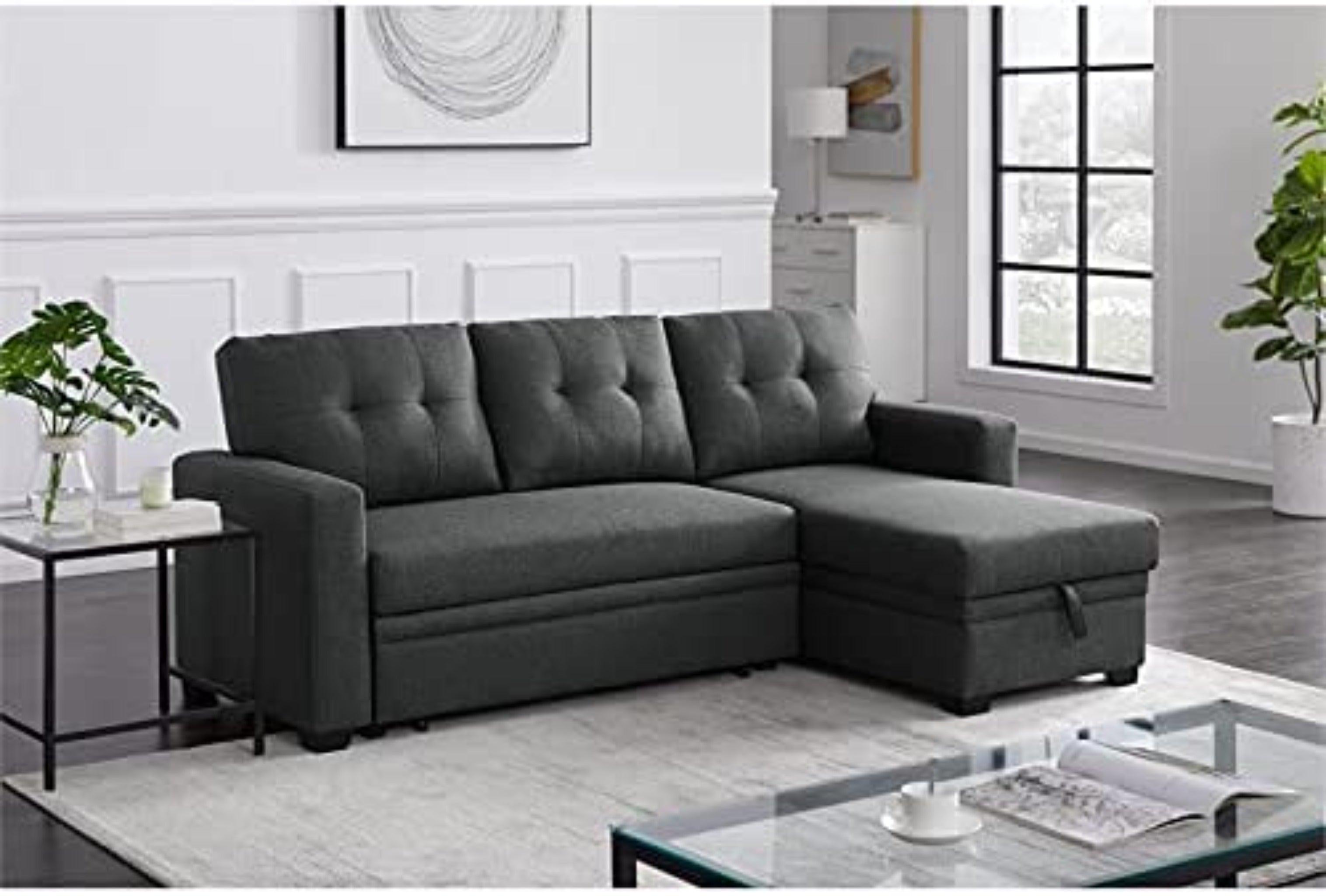 L-Shape Sectional Sleeper Sofa Cum Bed 5 Seater - WoodenTwist